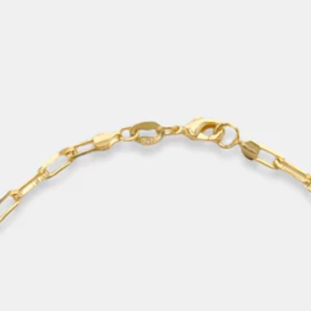 NEW 18K gold Filled Paperclip Chain Ankle Bracelet Anklet - Picture 3 of 3